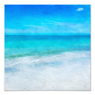Impression Photo Plage tropicale - Turquoise Aqua Ocean Blue Florid