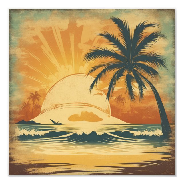 Impression Photo Plage vintage - 1 (Devant)