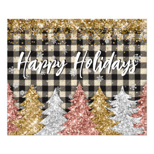 Impression Photo Plaid de Noël et Paillettes avec Texte