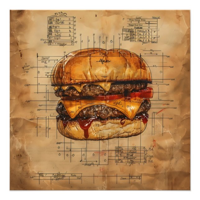 Impression Photo Plan Burger Vintage (Devant)
