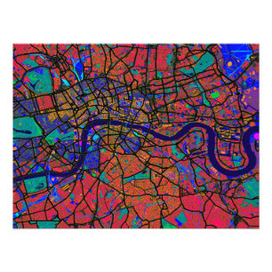 Impression Photo Plan de rue de Londres Angleterre