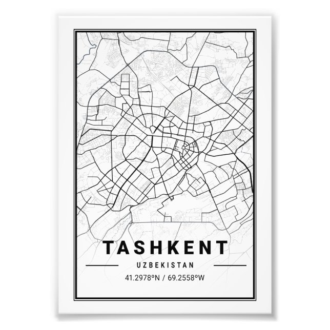 Impression Photo Plan de Tachkent - Ouzbékistan Light City (Devant)
