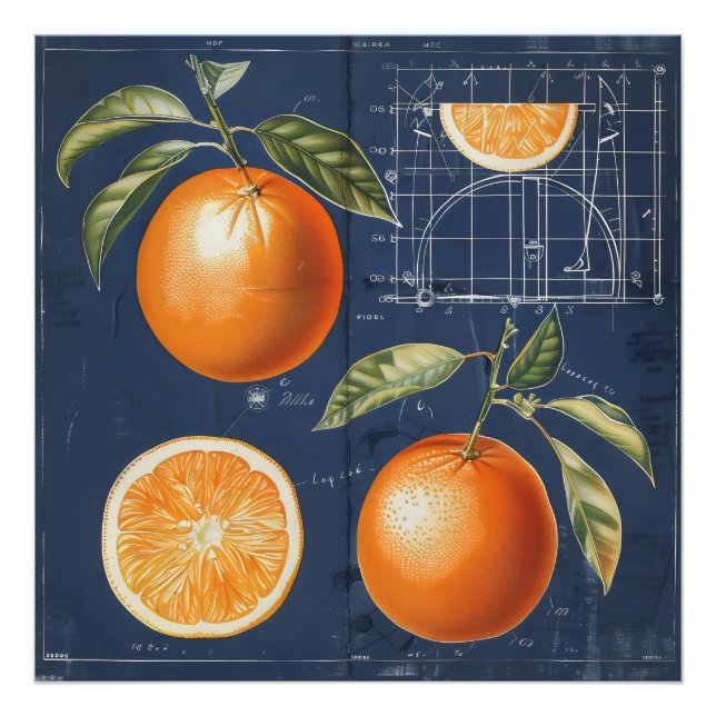Impression Photo Plan directeur des fruits orange (Devant)