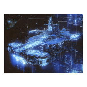 Impression Photo Plan directeur du navire de science-fiction