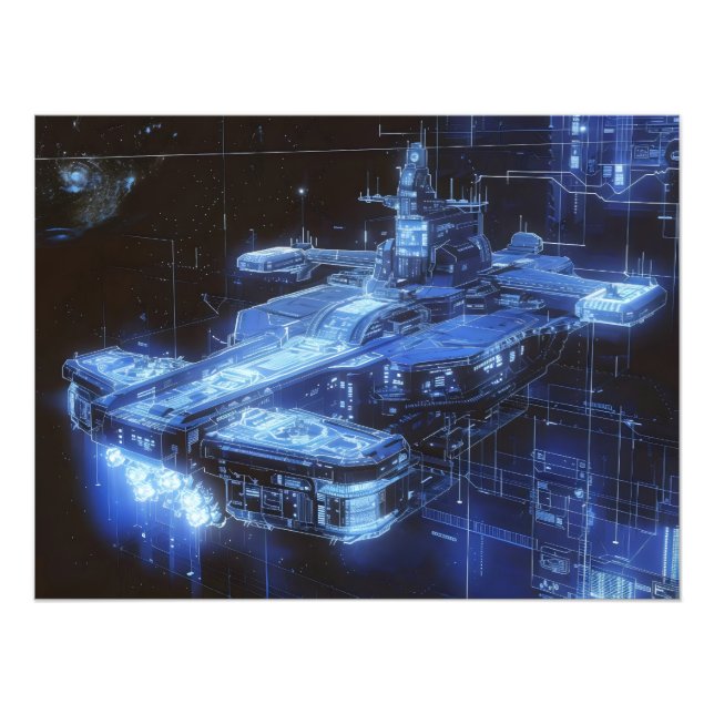 Impression Photo Plan directeur du navire de science-fiction (Devant)