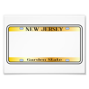Impression Photo Plaque de licence d'état du New Jersey vide