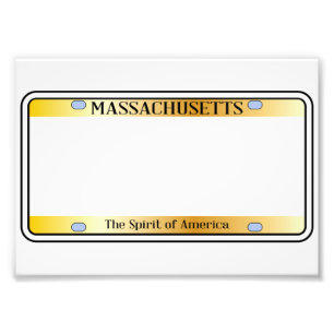 Impression Photo Plaque de licence du Massachusetts vierge