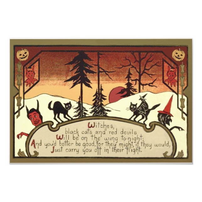 Impression Photo Pleine lune de Citrouille sorcier Devil Jack O'Lan (Devant)