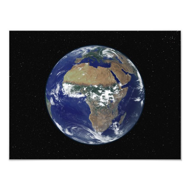 Impression Photo Pleine Terre montrant l'Afrique et l'Europe (Devant)