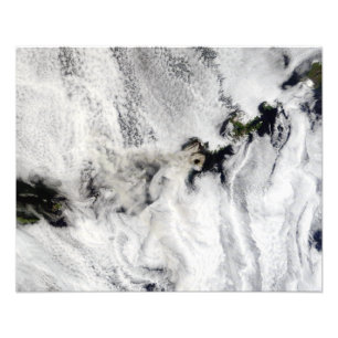 Impression Photo Plume du volcan Okmok, îles Aléoutiennes