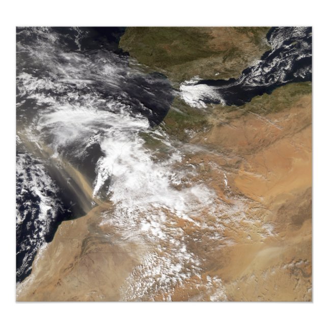 Impression Photo Plumes de poussière au large des côtes marocaines (Devant)