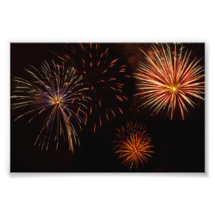 Impression Photo Plusieurs explosions de feux d'artifice sur fond n