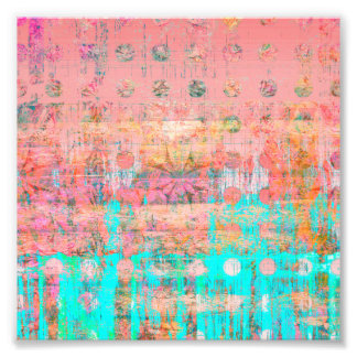 Impression Photo Poche et turquoise Patiné Paint Polka Dot