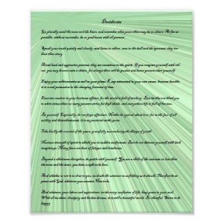 Impression Photo Poème de Desiderata sur un arrière - plan de rayon