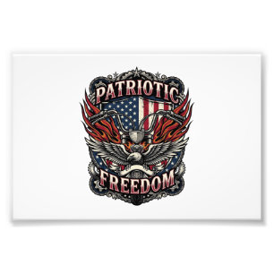 Impression Photo Poignées de liberté patriotique moto route liberté