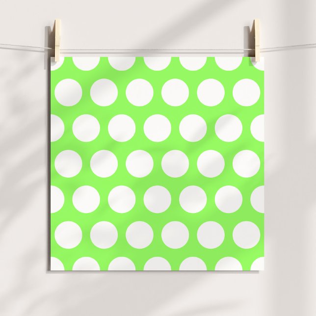 Impression Photo Points verts et blancs (Green and White Polka Dots Photo Print)