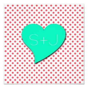 Impression Photo Pois roses de corail - Monogramme par Shirley Tayl