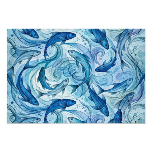 Impression Photo Poisson Bleu Mystique Flowing Harmony