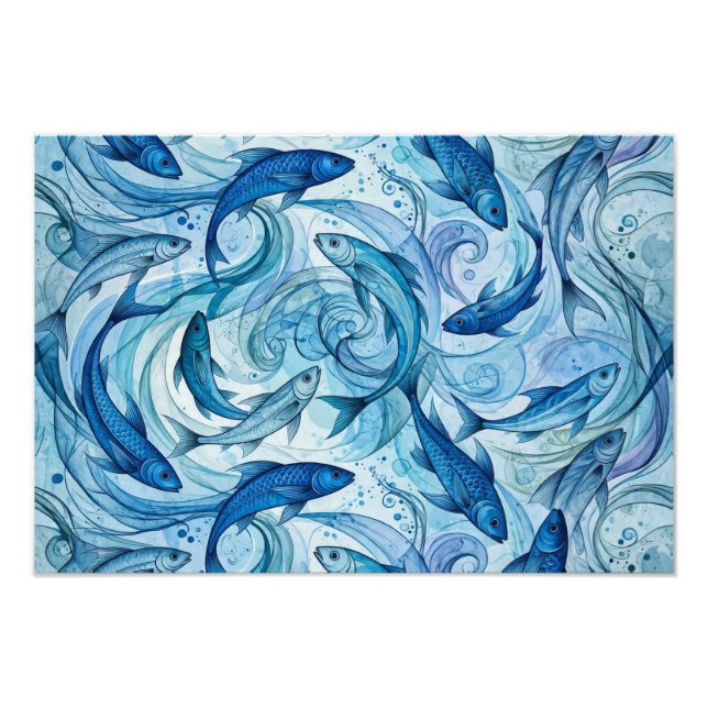 Impression Photo Poisson Bleu Mystique Flowing Harmony (Devant)