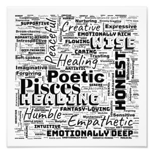 Impression Photo Poissons Zodiac Word Cloud Inspiration Sqaure (S-M