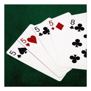 Impression Photo Poker Hands - Four Of A Kind - Fives and Eight