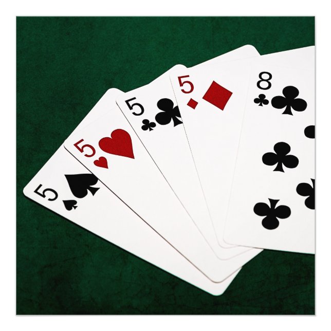 Impression Photo Poker Hands - Four Of A Kind - Fives and Eight (Devant)
