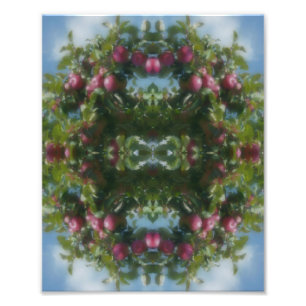Impression Photo Pommes rouges sur la peinture de l'arbre Abstrait 