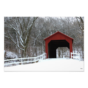 Impression Photo Pont couvert de crique de Sandy, 13" x19 "
