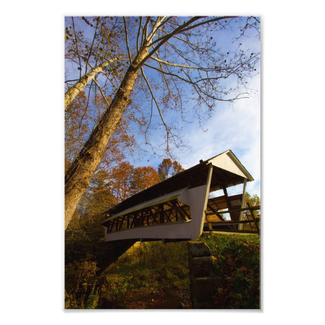 Impression Photo Pont couvert de Mink Hollow, comté de Fairfield, O (Devant)