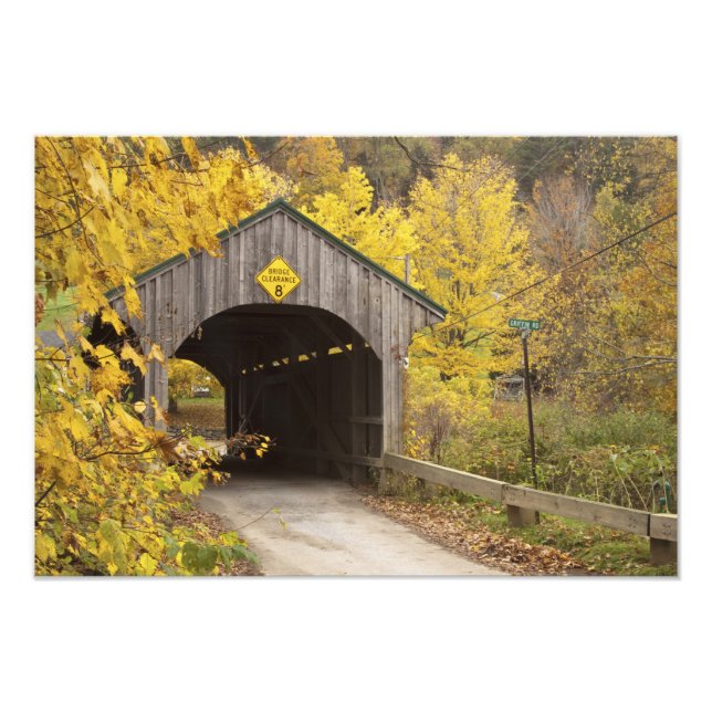 Impression Photo Pont couvert, Vermont, États-Unis 2 (Devant)