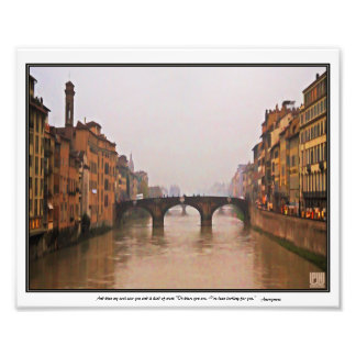 Impression Photo Pont de Florence avec citation d'amour