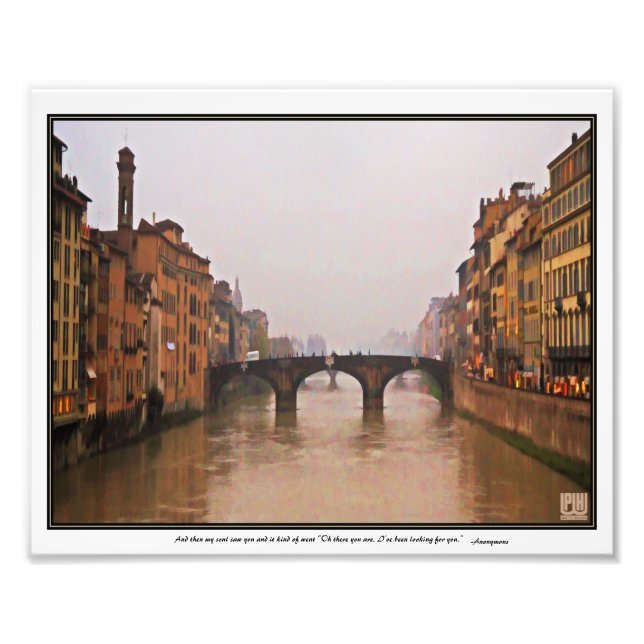 Impression Photo Pont de Florence avec citation d'amour (Devant)