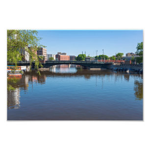 Impression Photo pont de la rue state franchissant la rivière milwa