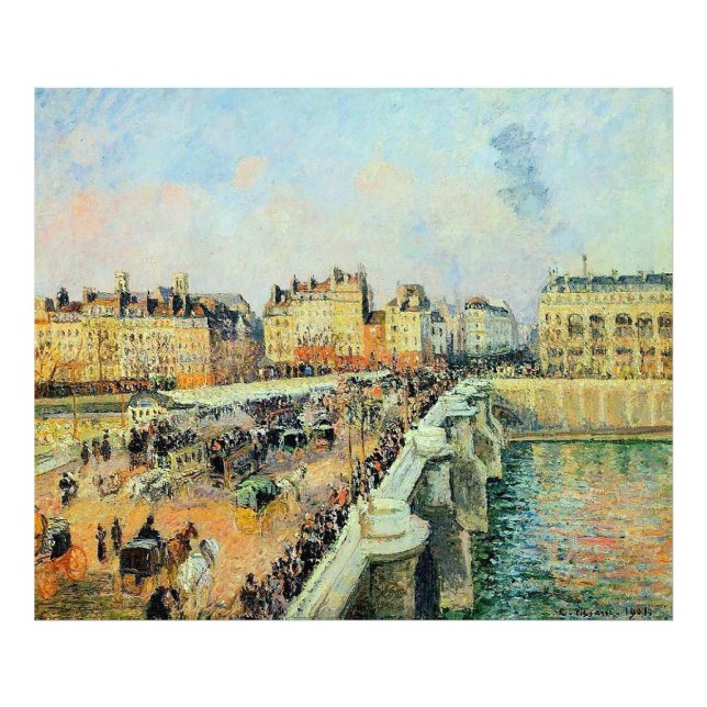 Impression Photo Pont Neuf, Après-midi, Sunlight Camille Pissarro (Devant)