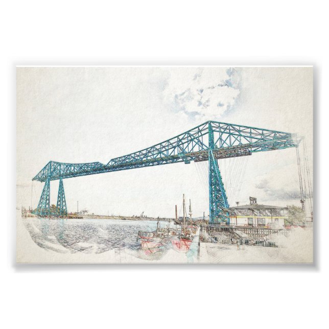 Impression Photo Pont transbordeur de Middlesbrough Esquisse artist (Devant)