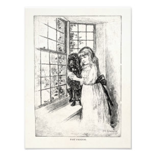 Impression Photo Poodle vintage victorien - Blanc Modèle