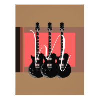 Pop Art Electric Guitare Monogramme initial