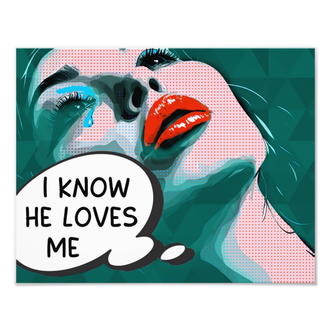 Impression Photo Pop Art Je sais qu'il m'aime Mixed Media (Devant)