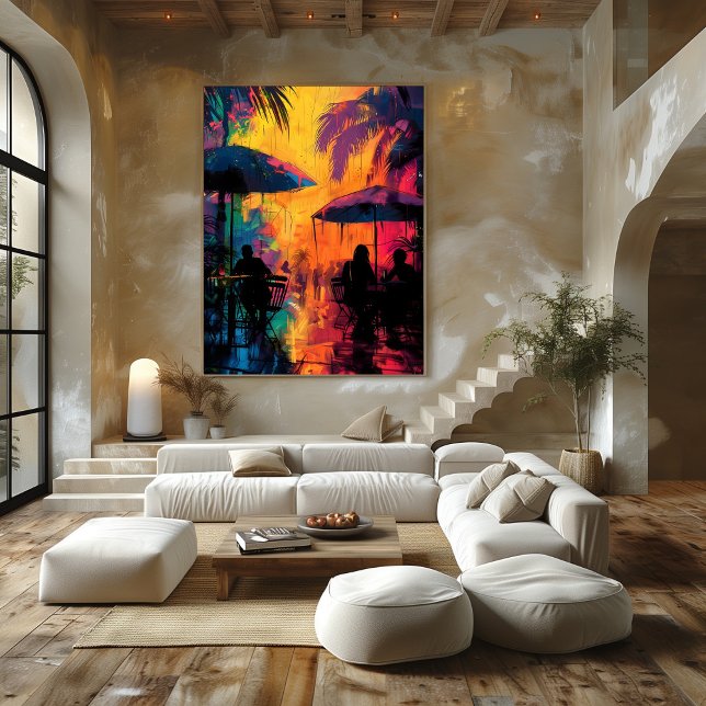 Impression Photo Pop Art: Noche de Café Tropical (Créateur téléchargé)