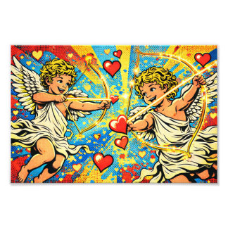 Impression Photo POP ART of two playful cupids