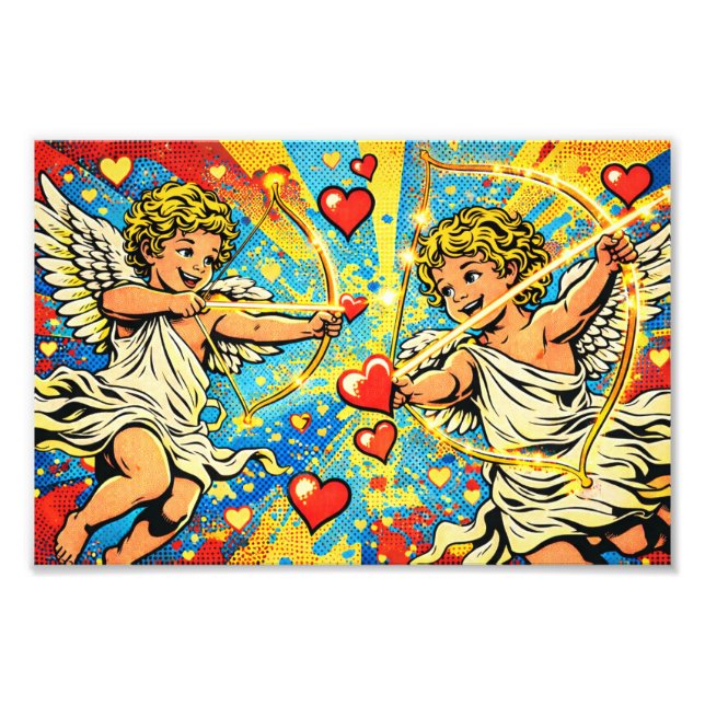 Impression Photo POP ART of two playful cupids (Devant)
