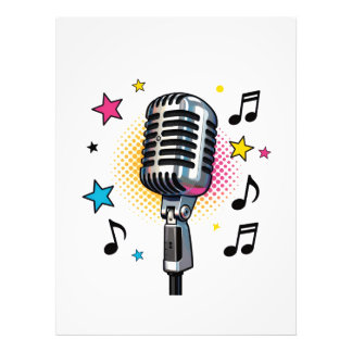 Impression Photo Pop microphone with colorful stars and music notes