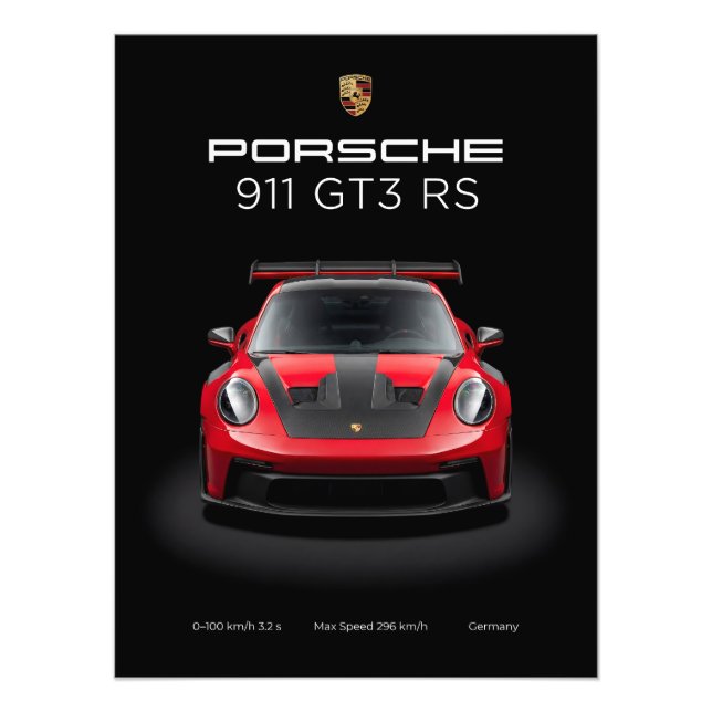 Impression Photo Porsche 911 GT3 RS supercar rouge (Devant)