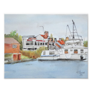 Impression Photo Port côtier d'Oulton Broad, bateaux et front de me
