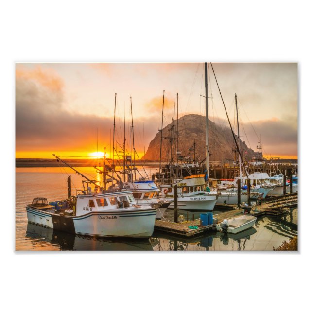 Impression Photo Port de Morro Bay au coucher du soleil Imprimer (Devant)