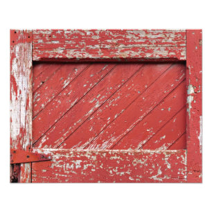 Impression Photo Porte en bois peint rouge