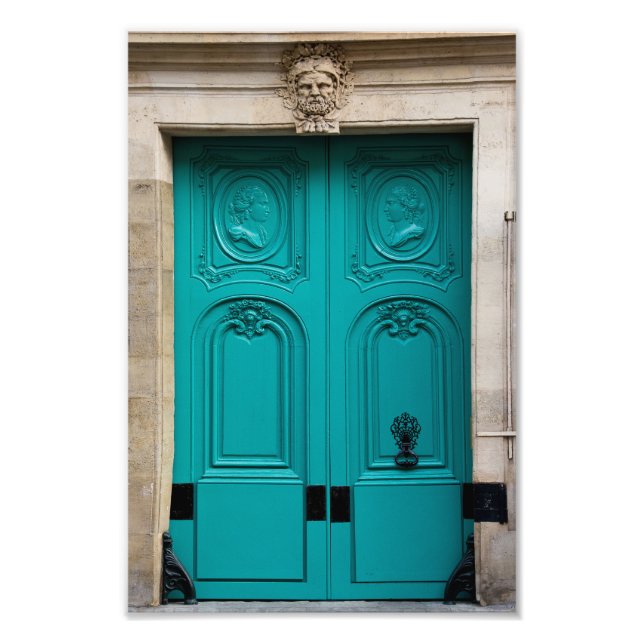 Impression Photo Porte parisienne Turquoise I (Devant)