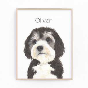 Impression Photo Portrait Bernedoodle personnalisé