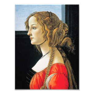 Impression Photo Portrait Botticelli d'une jeune femme