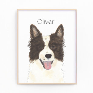 Impression Photo Portrait Collie de bordure personnalisée